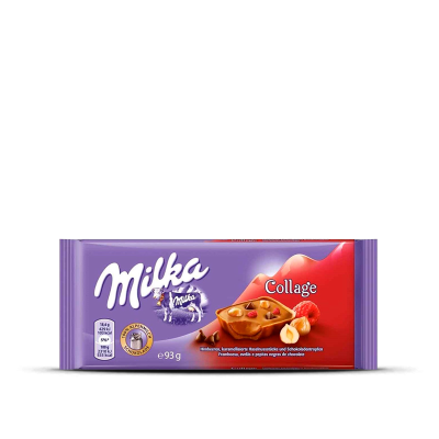 Milka Collage Avelãs e Framboesa 93g